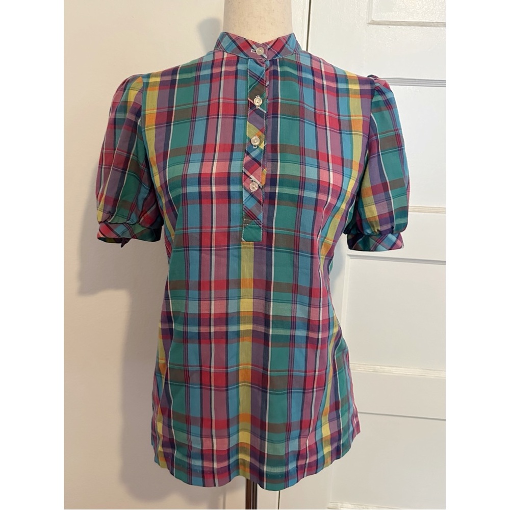 Vintage 1980’s Pykettes Plaid Blouse